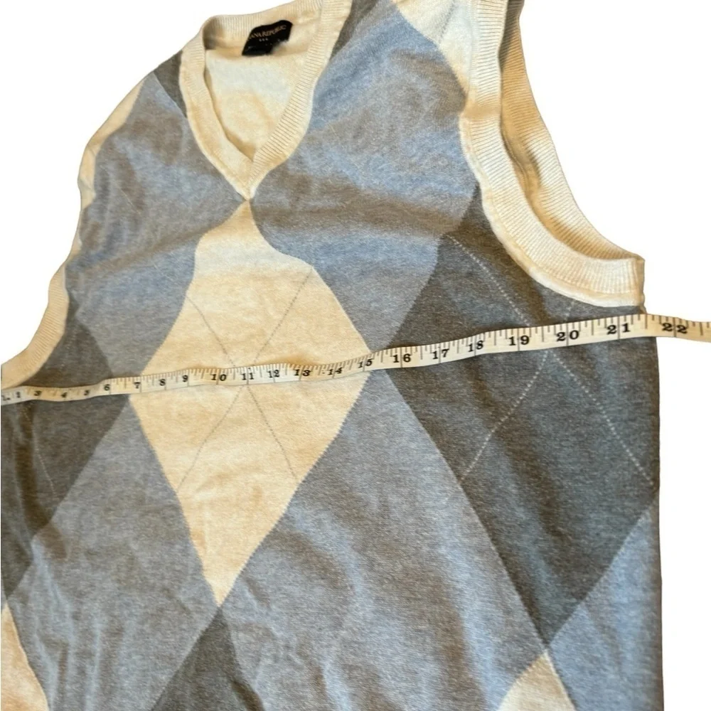 Banana Republic Men’s Argyle Sweater Vest Large | 100% Cotton | Preowned